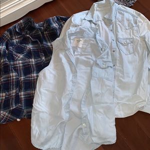 Flannels and jean flannel tank